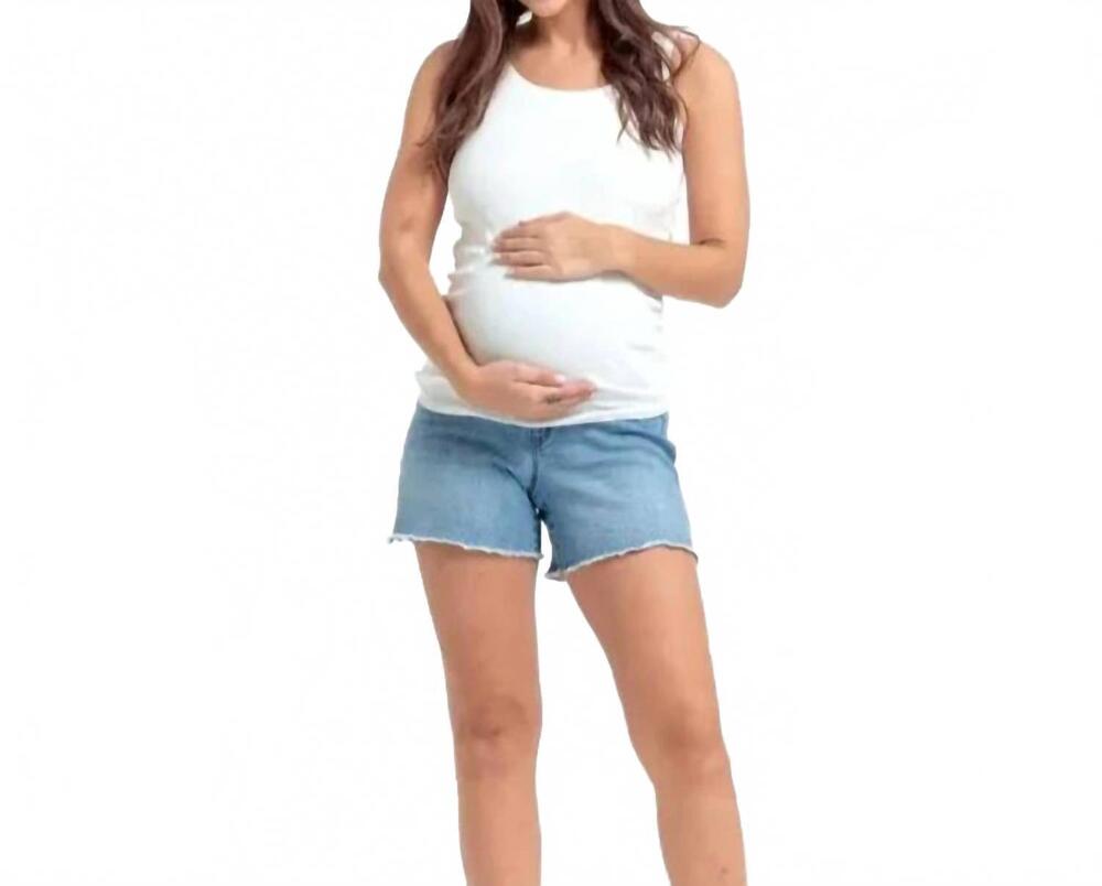 NEW 1822 DENIM maternity dad jean bellyband shorts in jocelyn